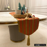 Sumac Stripe - Rust & Red Linen Decorative Table Runners