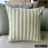 Stripe Plush Green - Green Cotton Decorative Throw Cushion Cover