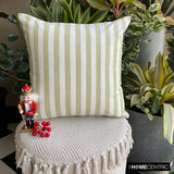 Stripe Plush Green - Green Cotton Decorative Throw Cushion Cover