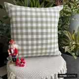 Checkmate Green - Green Cotton Decorative Throw Cushion Cover