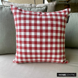 Checkmate Red - Red Cotton Decorative Throw Cushion Cover