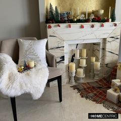 Crystal Pine - White Velvet Decorative Throw Cushion Cover