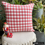 Checkmate Red - Red Cotton Decorative Throw Cushion Cover
