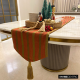 Sumac Stripe - Rust & Red Linen Decorative Table Runners