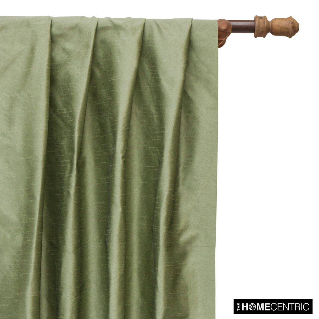 Taupe Green Art Silk / Faux Silk Fabric By The Metre