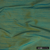 Teal and Yellow Art Silk / Faux Silk Fabric By The Metre