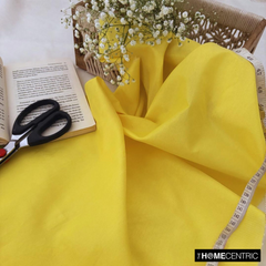 Yellow Art Silk / Faux Silk Fabric By The Metre