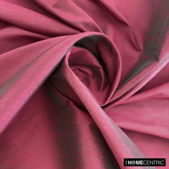 Fuchsia And Green Art Silk / Faux Silk Fabric By The Metre