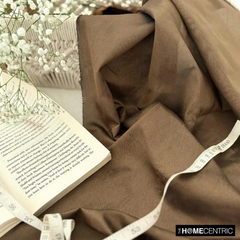 Medium Brown Art Silk / Faux Silk Fabric By The Metre