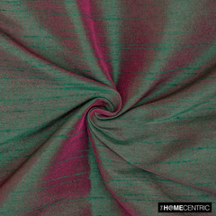 Green And Fuchsia Faux Silk Fabric By The Metre
