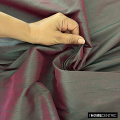 Green And Fuchsia Art Silk / Faux Silk Fabric By The Metre