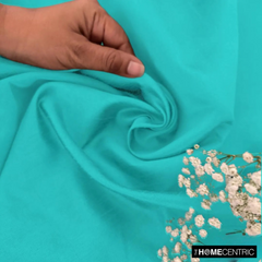 Aqua Art Silk / Faux Silk Fabric By The Metre