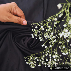 Black Silk Dupioni Fabric By The Metre