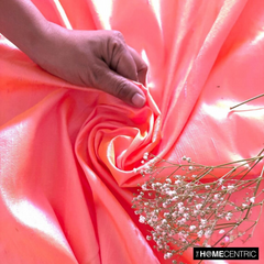 Pink, Gold Silk Dupioni Fabric By The Metre