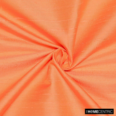 Peach Orange Silk Dupioni Fabric By The Metre