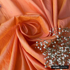 Peach Orange Silk Dupioni Fabric By The Metre