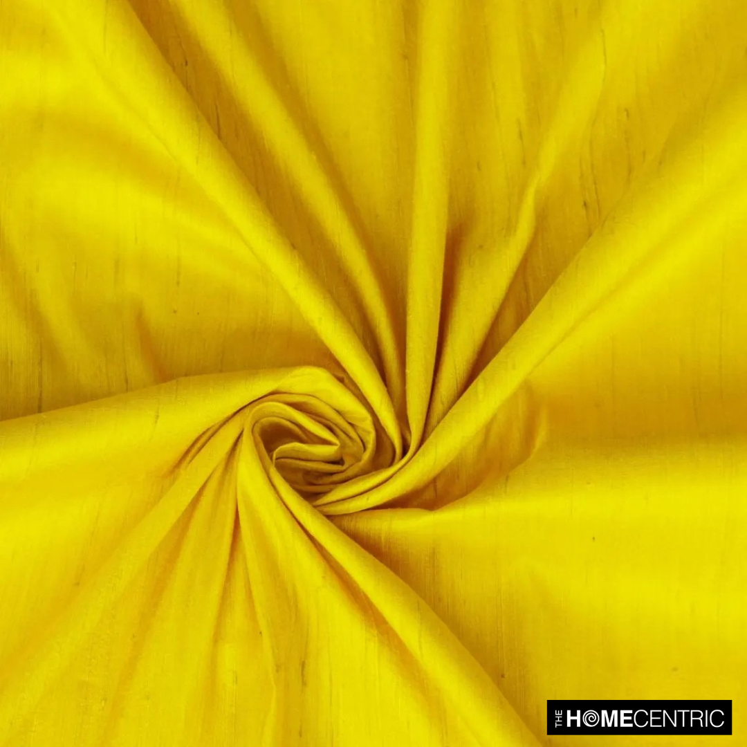 Bright Yellow Silk Dupioni Fabric By The Metre