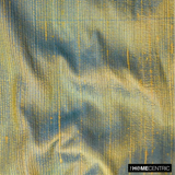 Turquoise, Gold Silk Dupioni Fabric By The Metre