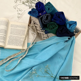 Turquoise, Gold Silk Dupioni Fabric By The Metre