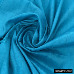 Peacock Blue Silk Dupioni Fabric By The Metre