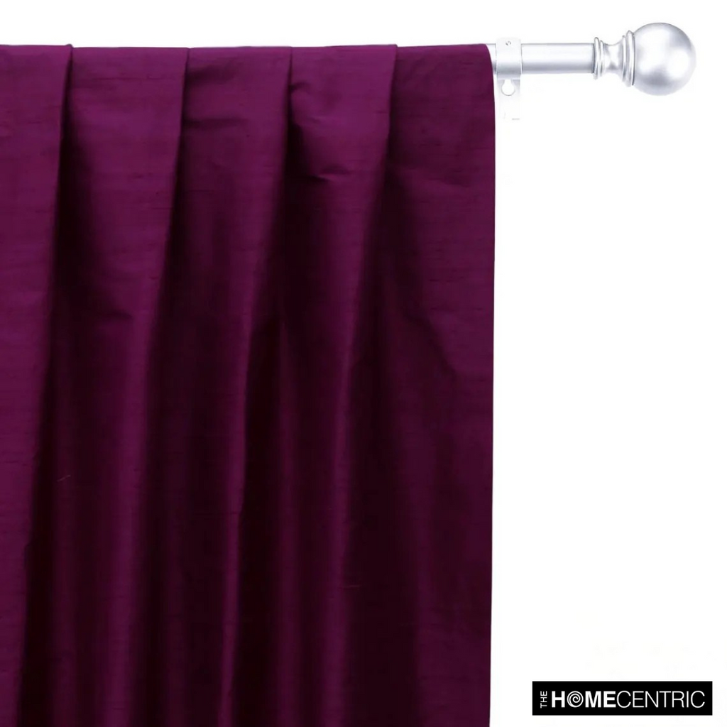Burgundy 100% Pure Silk Dupioni Fabric By The Metre