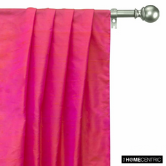 Pink, Orange 100% Pure Silk Dupioni Fabric By The Metre