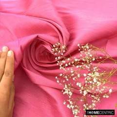 Coral Pink 100% Pure Silk Dupioni Fabric By The Metre