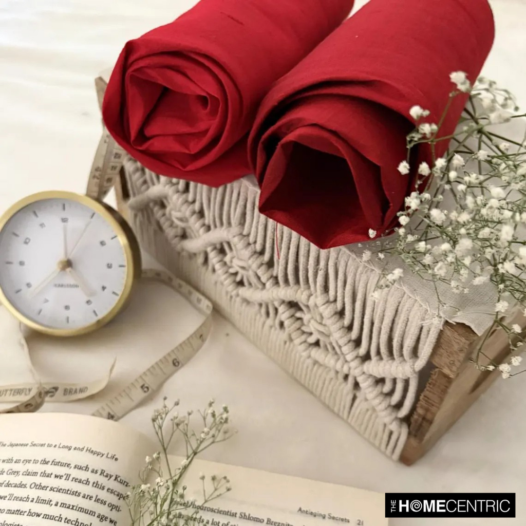 Blood Red 100% Pure Silk Dupioni Fabric By The Metre