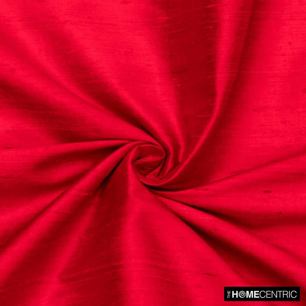 Blood Red 100% Pure Silk Fabric By The Metre