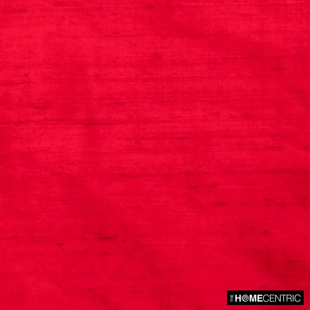 Blood Red 100% Pure Silk Dupioni Fabric By The Metre