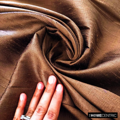 Bronze 100% Pure Silk Dupioni Fabric By The Metre