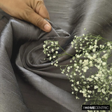 Charcoal Gray 100% Pure Silk Dupioni Fabric By The Metre