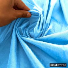 Blue Art Silk/Faux Silk Fabric by the Metre, 1 Metre Blue Silk Fabric