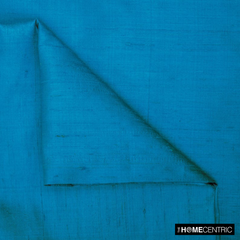 Turquoise Blue 100% Pure Silk Dupioni Fabric By The Metre