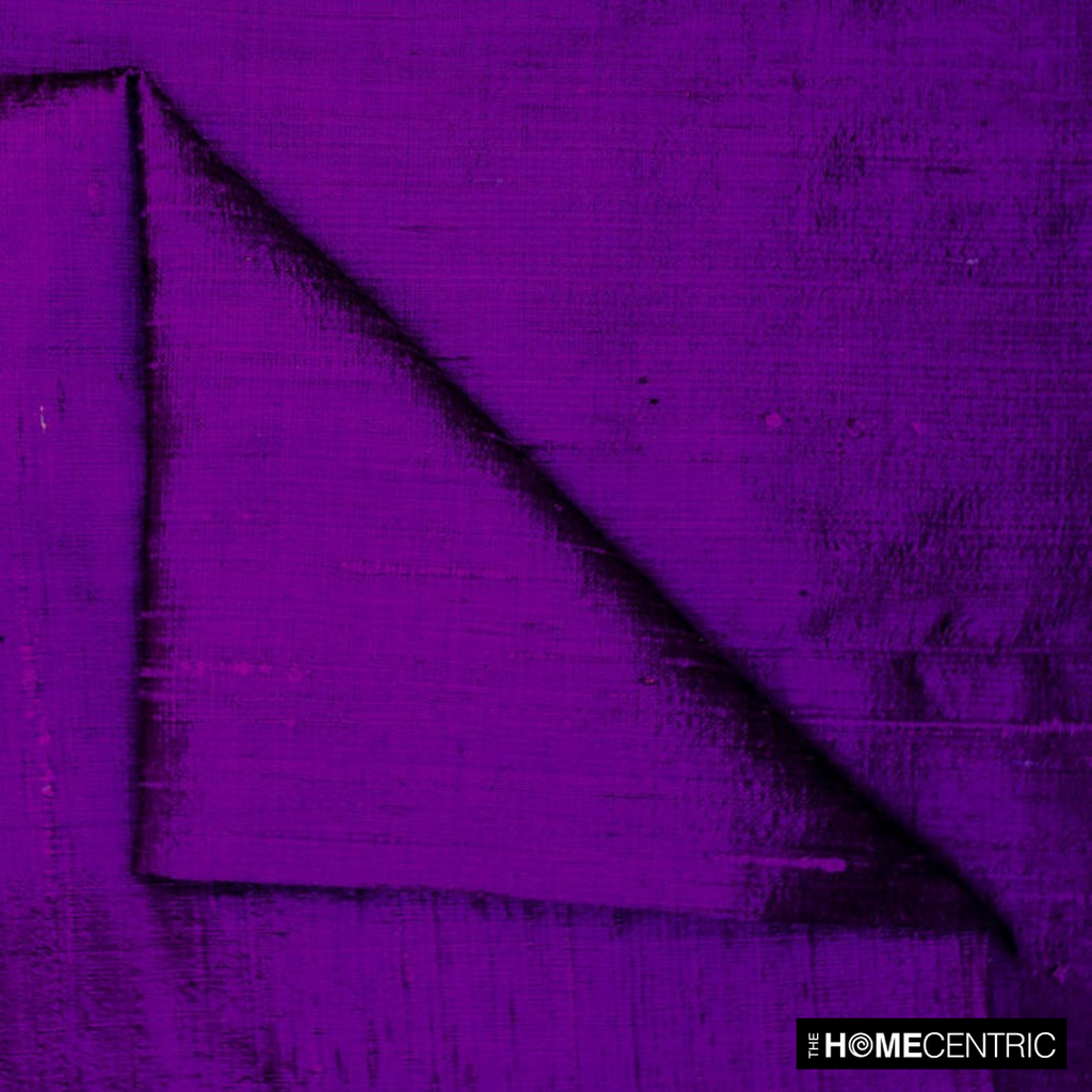 Bright Purple 100% Pure Silk Dupioni Fabric By The Metre