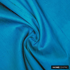 Turquoise Blue 100% Pure Silk Fabric By The Metre