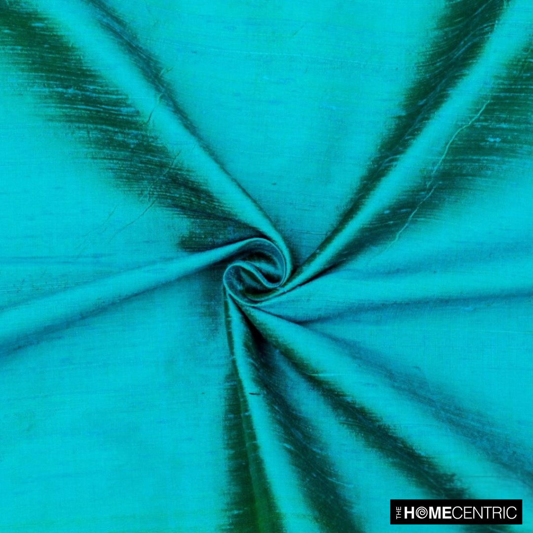 Turquoise Green 100% Pure Silk Fabric By The Metre