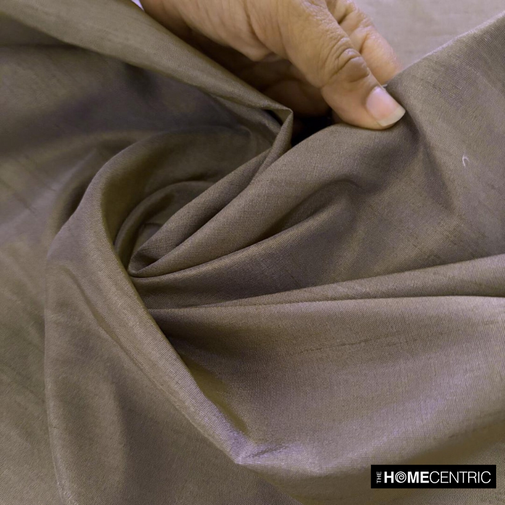 Champagne Brown Art Silk / Faux Silk Fabric By The Metre