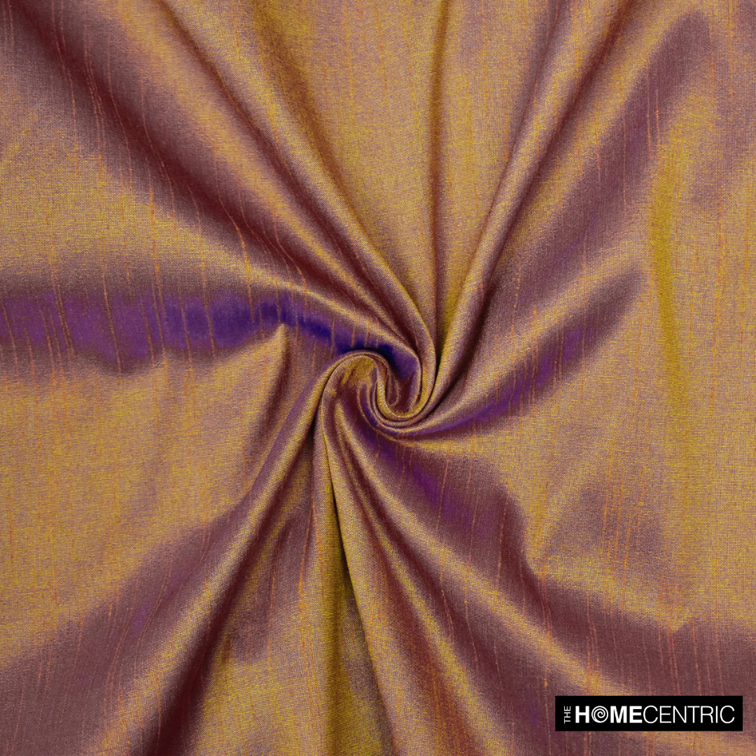 Gold And Purple Faux Silk Fabric By The Metre, 42 inches Gold And Purple Silk Fabric