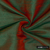 Green & Red Art Silk/Faux Silk Fabric by the Metre, 1 Metre Green Silk Fabric