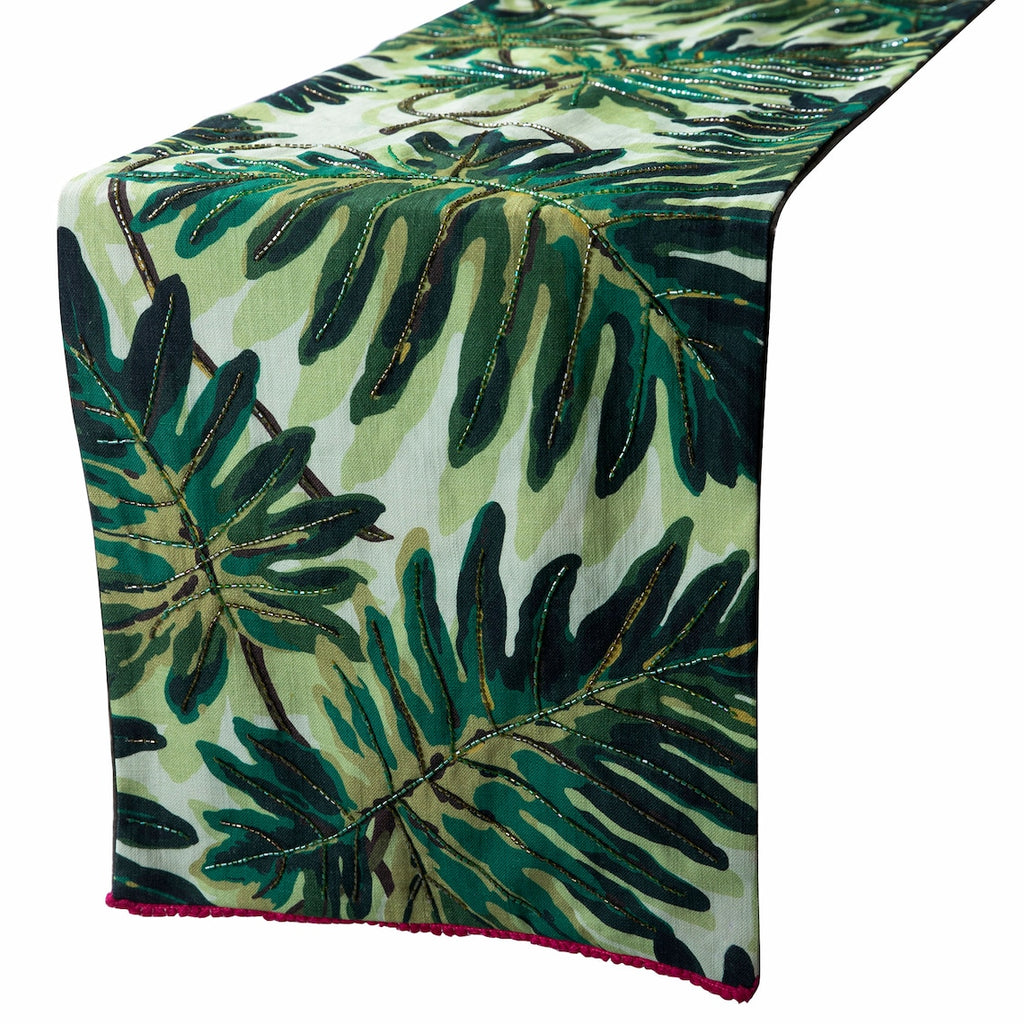 Tropically - Green Printed Cotton Decorative Table Runners