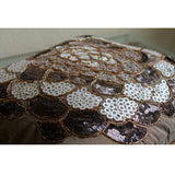 Brown Wildflower - Brown Art Silk Throw Pillow Cover