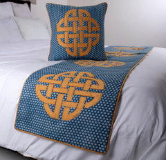 Denim Love - Cotton Blue Decorative Bed Runner and Cushion Cover