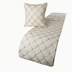 Tender Love - Linen White Decorative Bed Runner and Cushion Cover