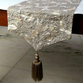 Paisley Luxury - Silver Jacquard Silk Decorative Table Runner