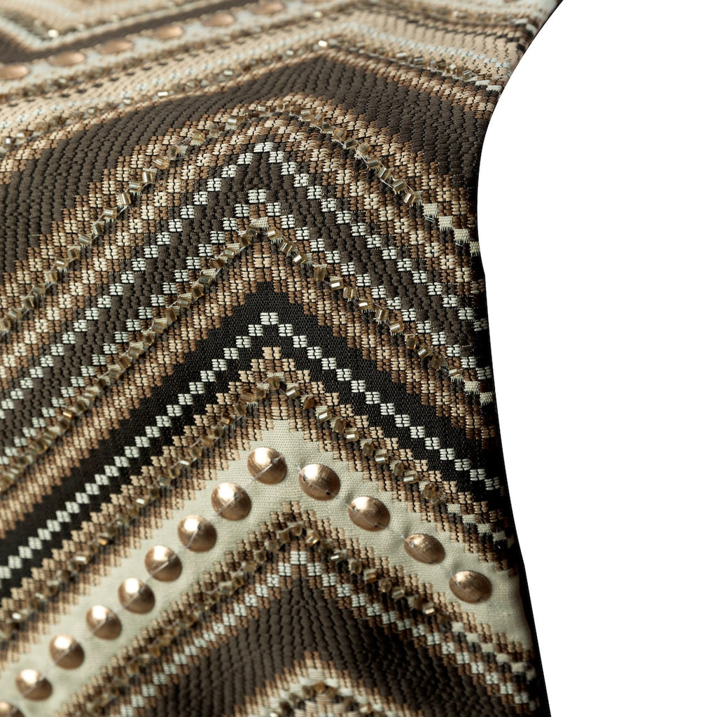 Timberland - Brown Jacquard Silk Decorative Table Runner