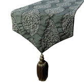 Celestial Paisley - Grey Jacquard Silk Decorative Table Runner