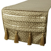 Mosaic Decor - Gold Jacquard Silk Decorative Table Runner