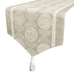 Boho Linen Dreams - Beige Linen Decorative Table Runner