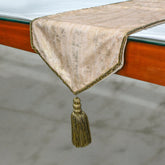 Shimmer Fest Ivory - Ivory Suede Decorative Table Runner